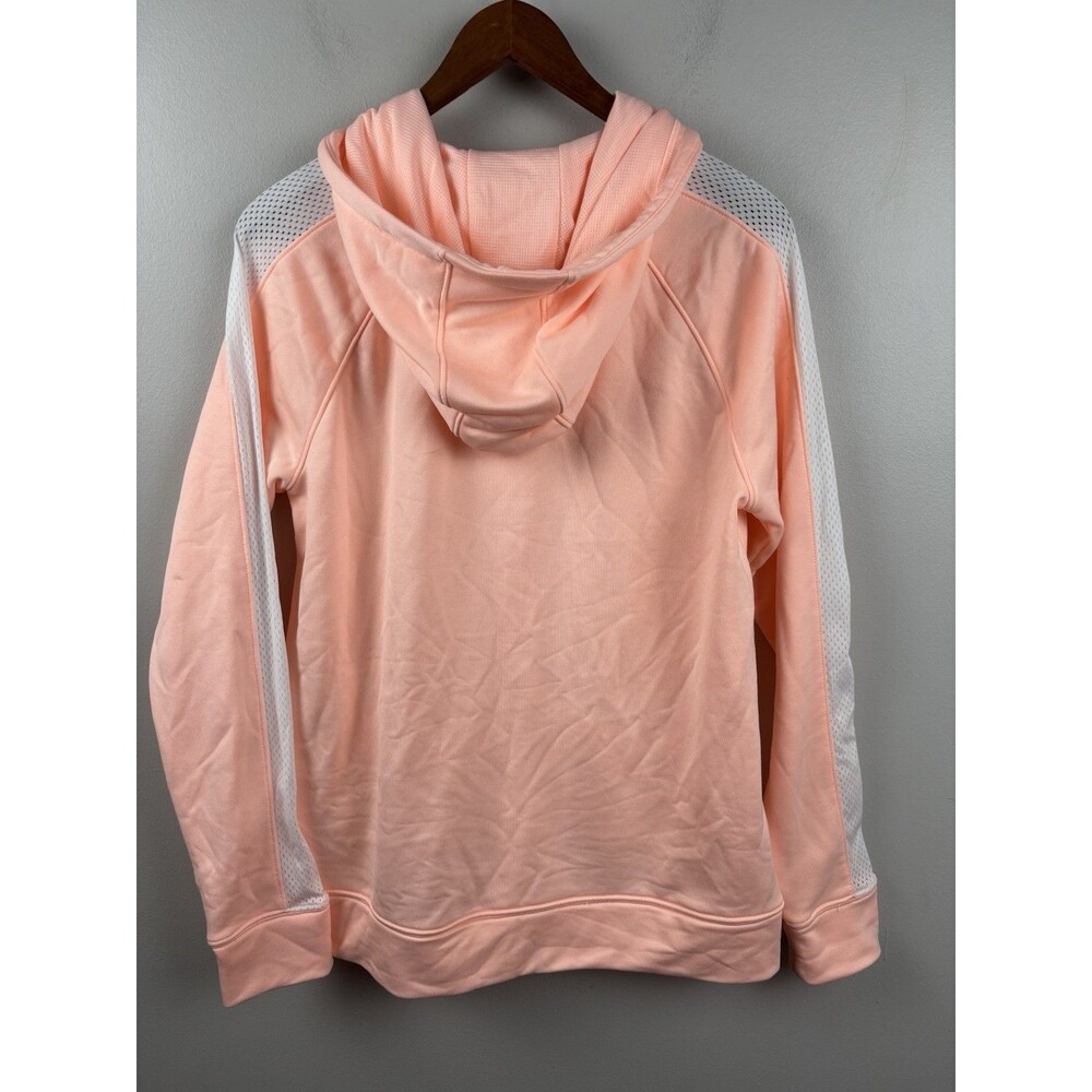 Under Armour Women’s Lg Long Sleeve Full Zip Hoodie Peach Mesh Accents - Picture 7 of 8